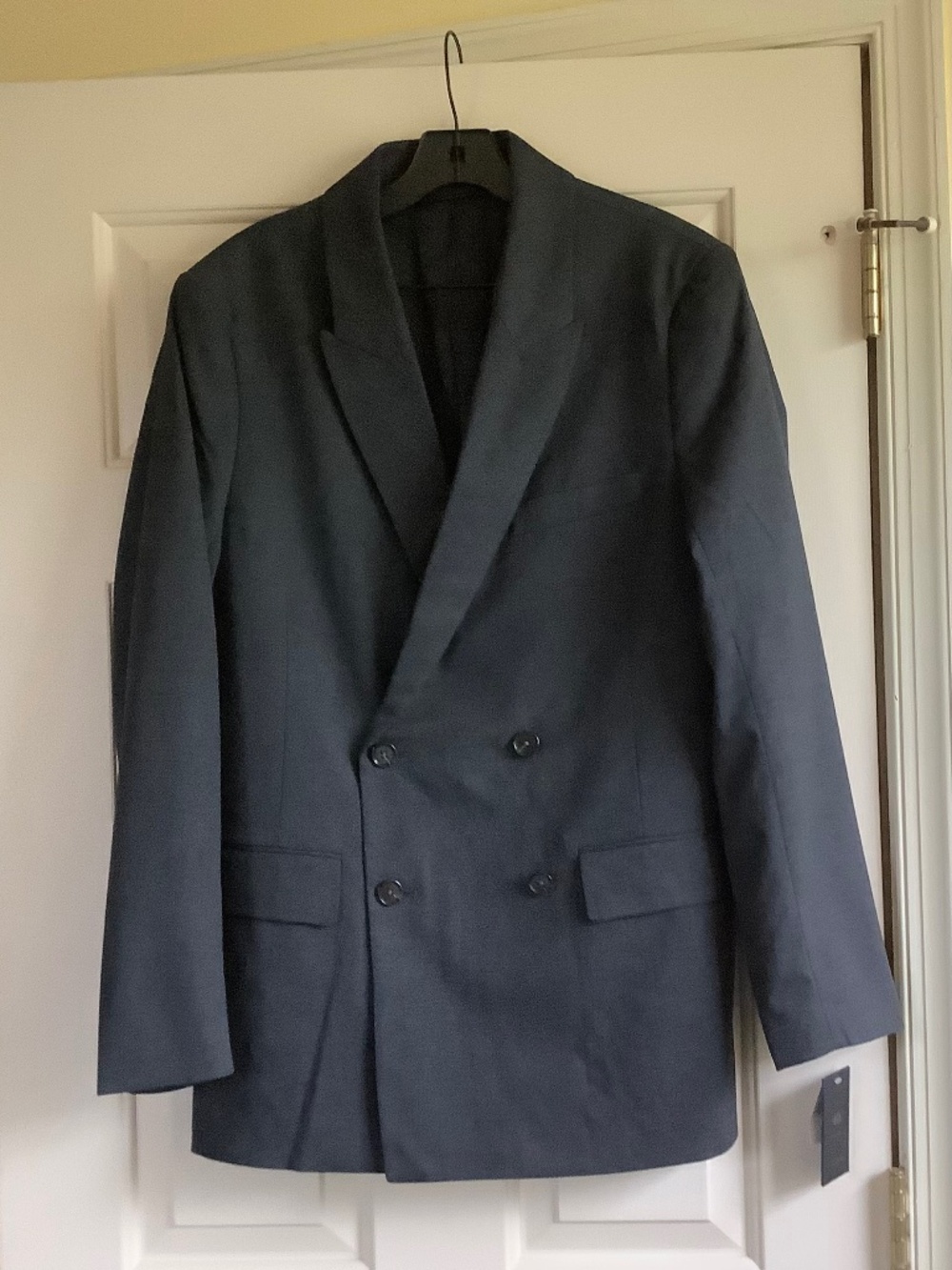 Abercrombie & Fitch Double Breasted Suit Blazer Charcoal Gray Classic Fit SZ 40L